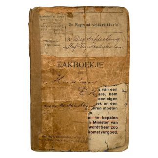 Origineel Nederlands leger zakboekje 3e Regiment Veldartillerie Gorinchem met mobilisatiegegevens en militaire registraties 1926