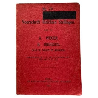 Original Pre 1940 Dutch army manual “Voorschrift Inrichten Stellingen” Part III Roads and Bridges dating from 1934