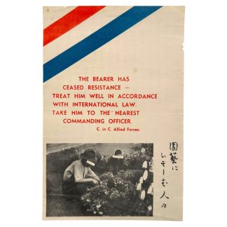 Original WWII Allied propaganda leaflet intended for Japanese soldiers during the Pacific War.