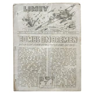 Original WWII British RAF newspaper titled 'LIMEY', issued by the British Flight Battalion in Pensacola, Florida USA