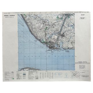 Original WWII British secret battle map of Vlissingen West in Zeeland in preparation for the Battle of the Scheldt