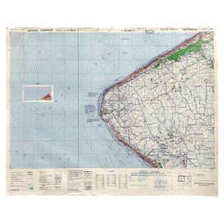 Originele Britse geheime gevechtskaart uit de Tweede Wereldoorlog van Westkapelle in Zeeland, opgesteld ter voorbereiding op de Slag om de Schelde.