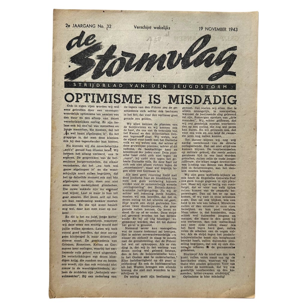 Original WWII Dutch Nationale Jeugdstorm 'De Stormvlag' magazine
