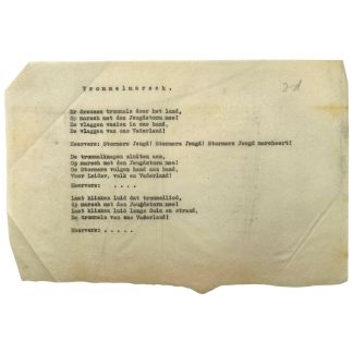 Original WWII Dutch Nationale Jeugdstorm 'Trommelmarsch' document