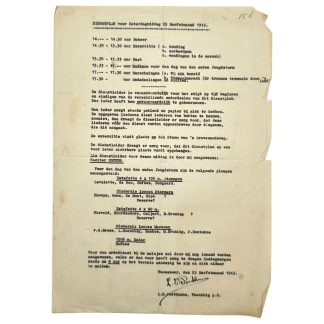 Original WWII Dutch Nationale Jeugdstorm dienstplan Wassenaar