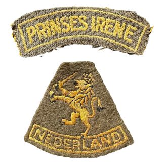 Original WWII Dutch Prinses Irene Brigade cloth insignia set