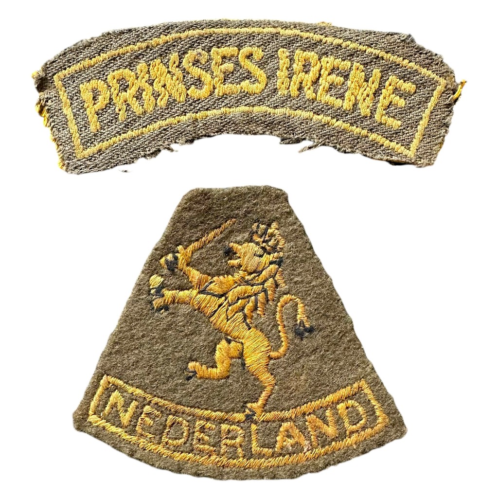 Original WWII Dutch Prinses Irene Brigade cloth insignia set