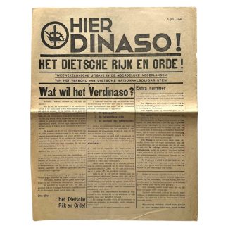 Original WWII Dutch Verbond van Dietsche Nationaalsolidaristen 'Hier Dinaso' newspaper