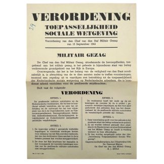 Original WWII Dutch poster 'Verordening' Nijmegen