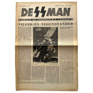 Original WWII Flemish Germanic SS newspaper 'De SS man'