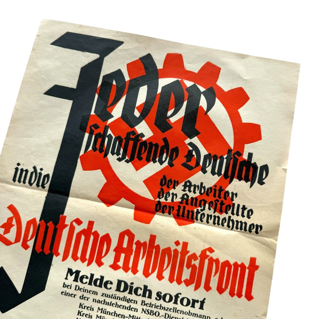 Original WWII German DAF 'Deutsche Arbeitsfront' poster