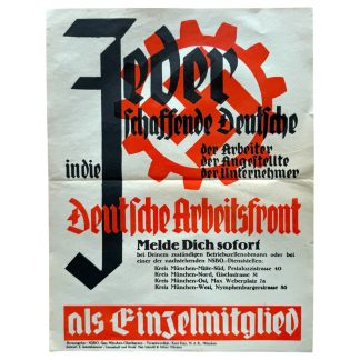 Original WWII German DAF 'Deutsche Arbeitsfront' poster