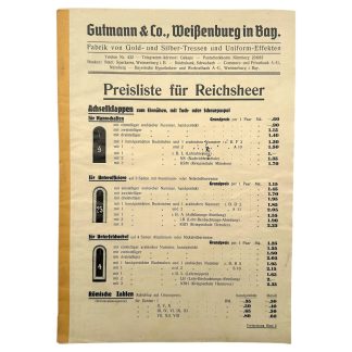 Original WWII German Gutmann & Co in Weissberg insignia catalogue