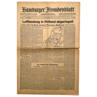 Original WWII German Hamburger Fremdenblatt newspaper - Market Garden - 18 september 1944