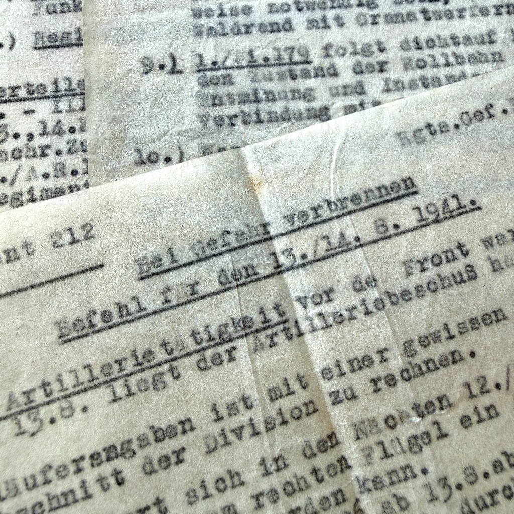 Original WWII German Infanterie-Regiment 212 Operatie Barbarossa documents set
