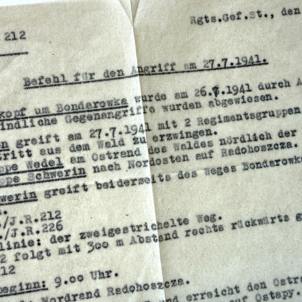 Original WWII German Infanterie-Regiment 212 Operatie Barbarossa documents set