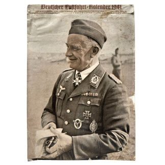 Original Deutscher Luftfahrt Kalender 1941 issued by the NSFK with German aviation photographs and WWII propaganda imagery.