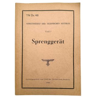 Original WWII German TENO 'Sprenggerät' manual 1943