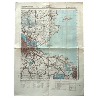 Originele Duitse WWII Truppenkarte Amsterdam maart 1945 Wehrmacht OKH militaire kaart Nederland Waterland Marken