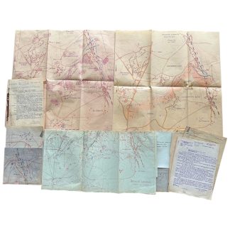 Original WWII German Wehrmacht Atlantic Wall defense set concerning ‘Stützpunkt Longueville-sur-Scie’ in France in 1943