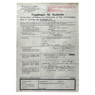 Original WWII German document 'Der Höhere SS- und Polizeiführer beim Reichskommissar für die besetzten niederländischen Gebiete – Ein- und Ausreisestelle – Maastricht'
