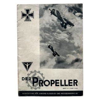 Original WWII German magazine “Der Propeller” issued by Junkers Flugzeug- und Motorenwerke AG.
