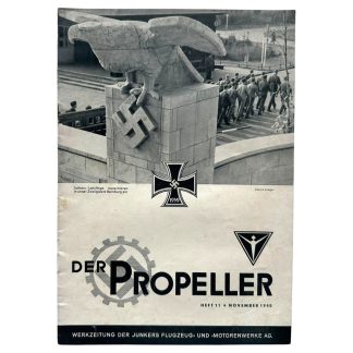 Original WWII German magazine “Der Propeller” issued by Junkers Flugzeug- und Motorenwerke AG.