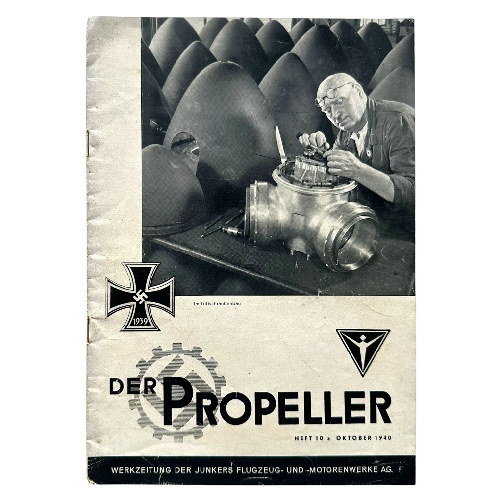 Original WWII German magazine “Der Propeller” issued by Junkers Flugzeug- und Motorenwerke AG.