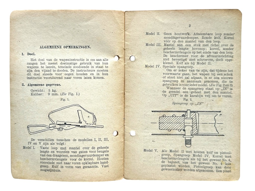 Original 1945 Dutch military instruction manual for the 9 mm STEN submachine carbine - Image 5