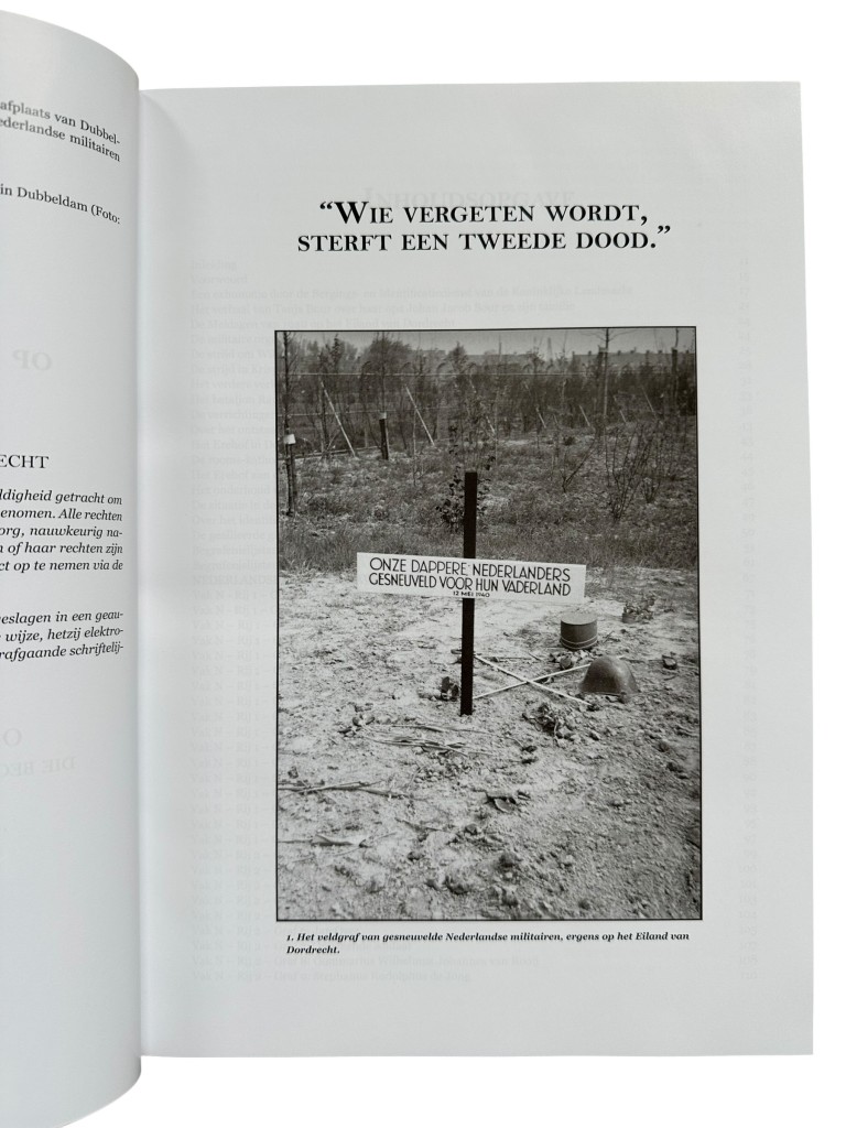 Militair historisch naslagwerk Oorlogsgraven op het Eiland van Dordrecht Nick van Uden Tweede Wereldoorlog Dordrecht militaire begraafplaatsen Nederlandse soldaten WO2 boek