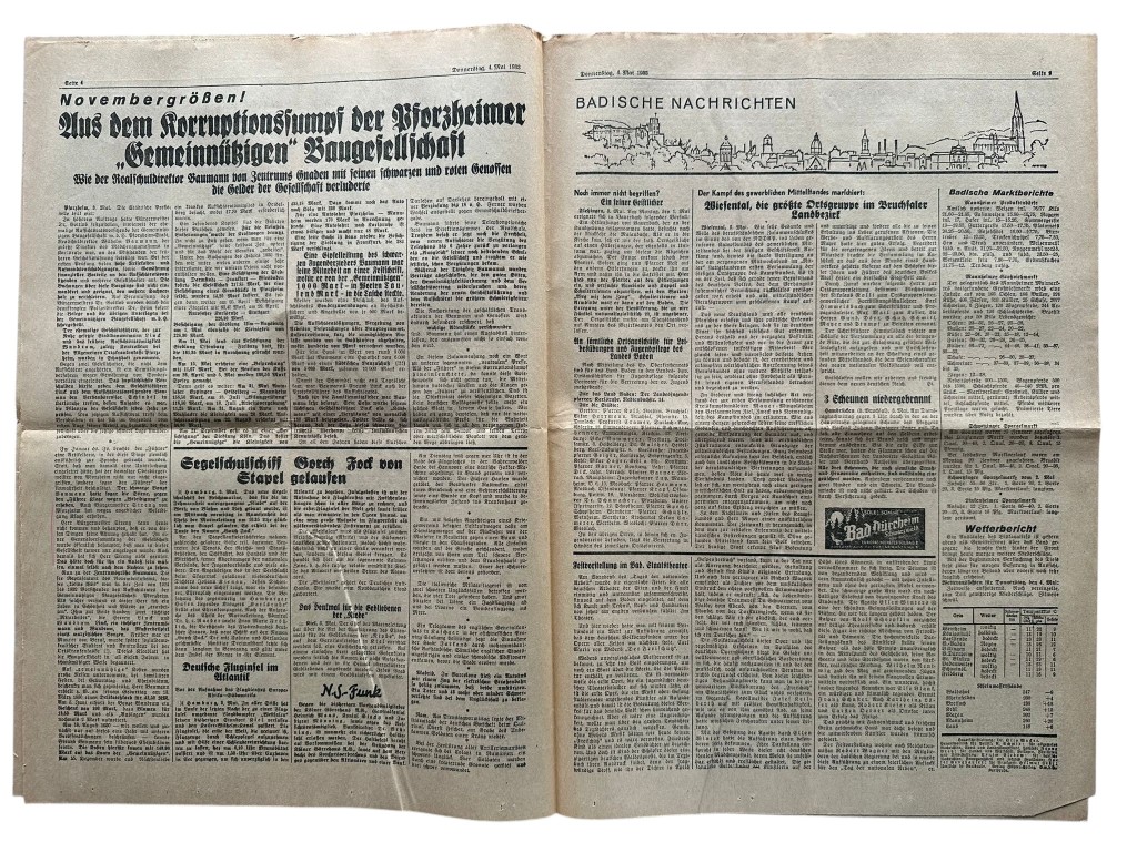 Original 1933 German NSDAP newspaper ‘Der Führer’ Karlsruhe - Image 4