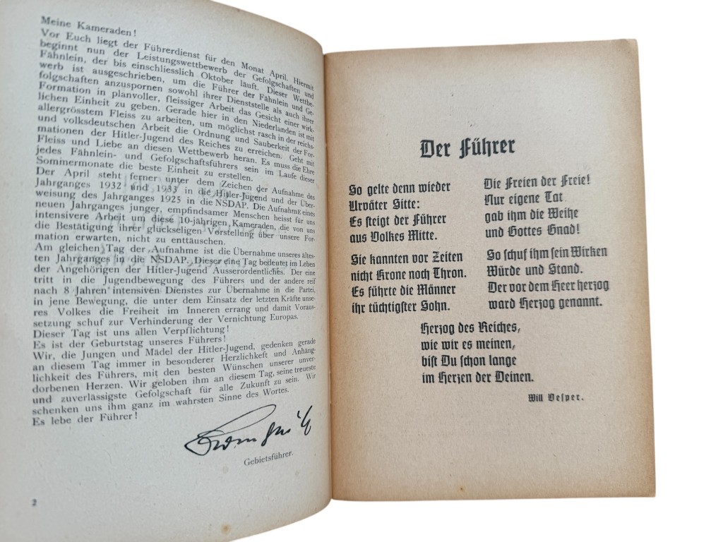 Original WWII German Hitlerjugend Führerdienst Befehlstelle Niederlande brochure Folge 4 - April 1943 - Image 3