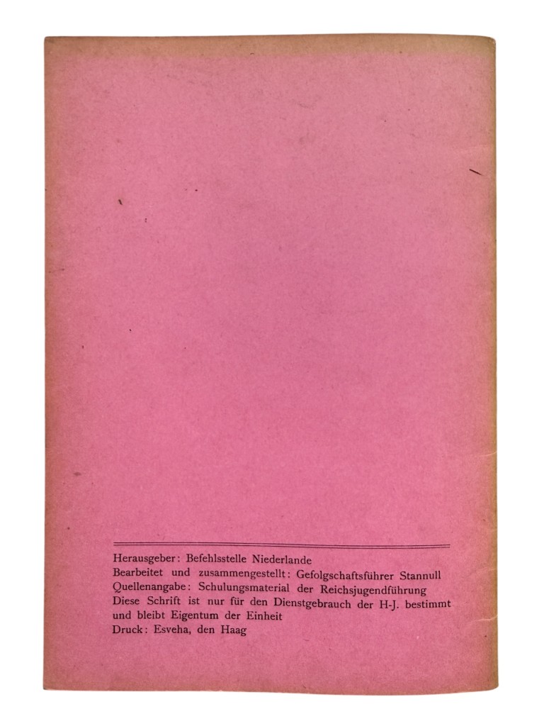 Original WWII German Hitlerjugend Führerdienst Befehlstelle Niederlande brochure Folge 4 - April 1943 - Image 10