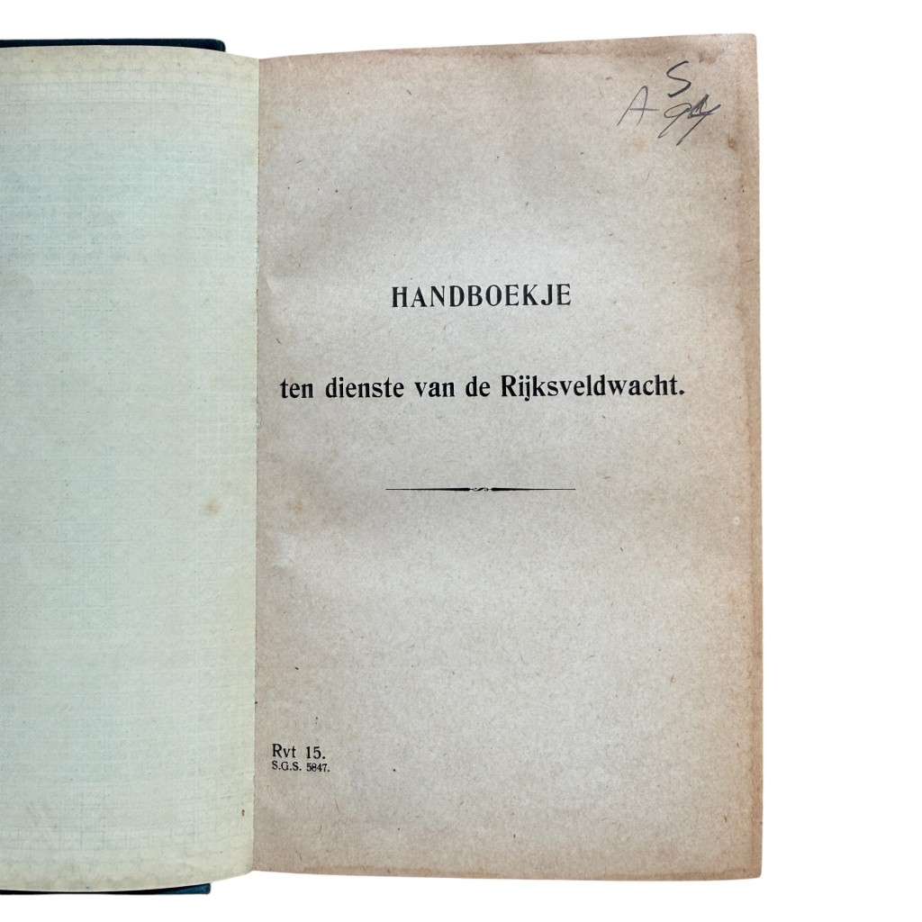 Original WW1 Dutch handbook 'Handboekje ten dienste van de Rijksveldwacht' - Image 2