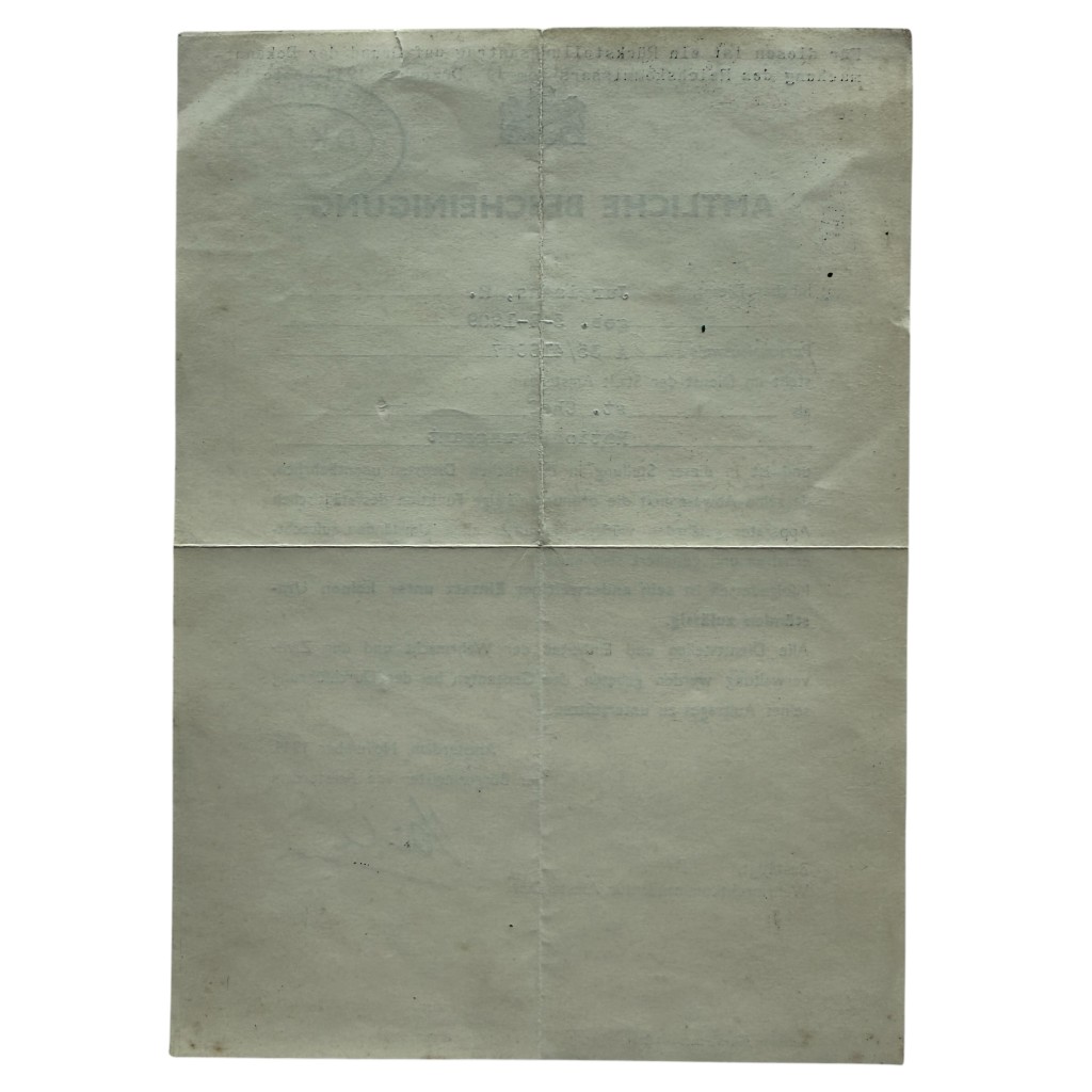Original WWII German document signed by Edward Voûte NSB mayor of Amsterdam - Image 5