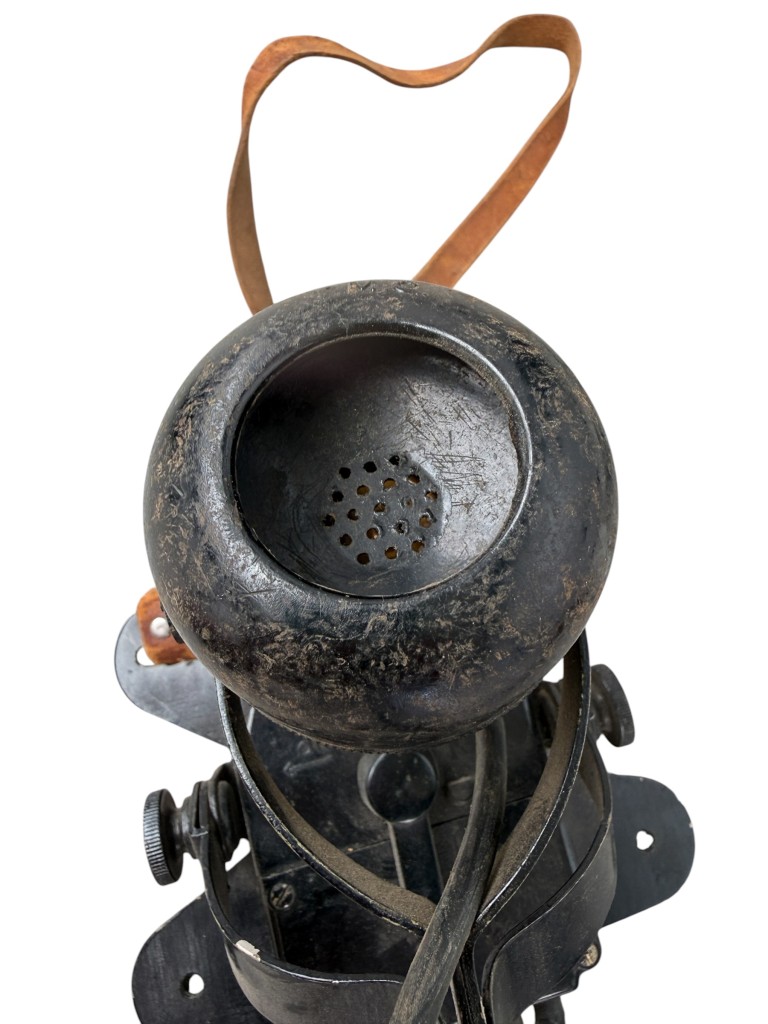 Original WWII US Navy MKII helmet with communication set - Image 11