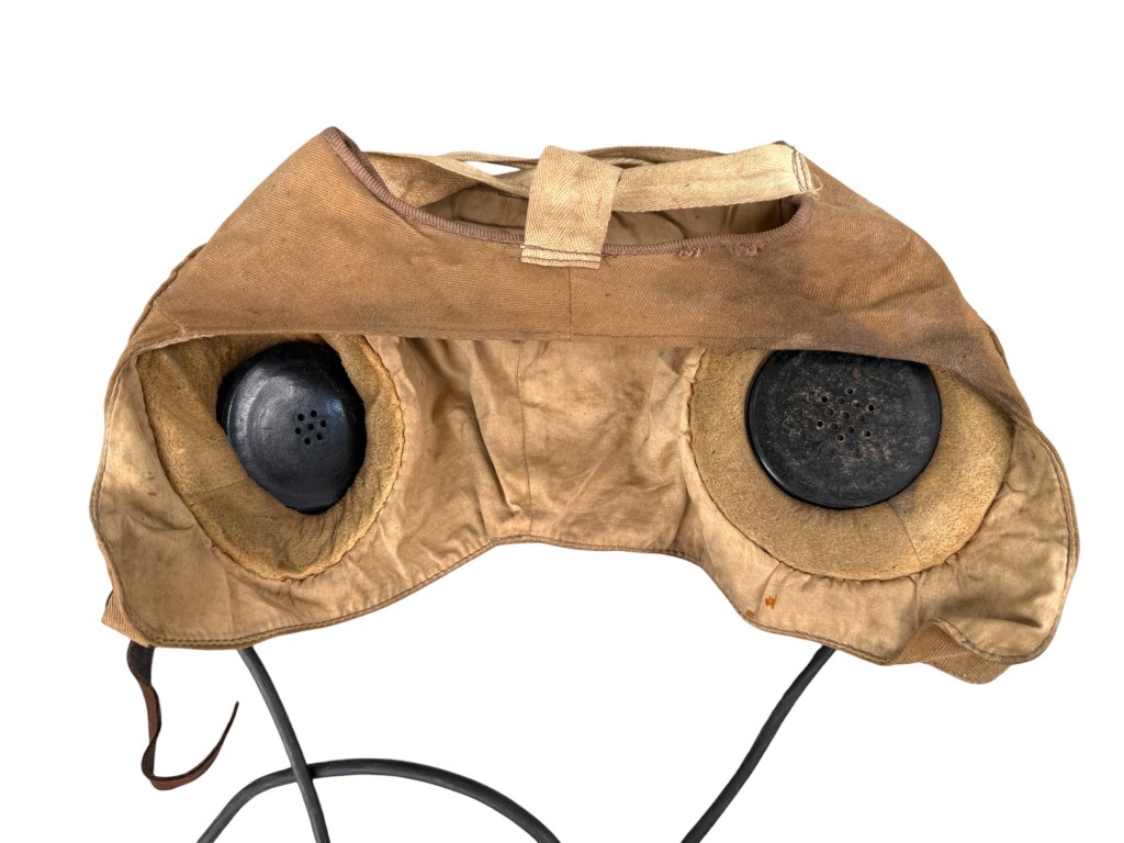 Original WWII US Navy MKII helmet with communication set - Image 14