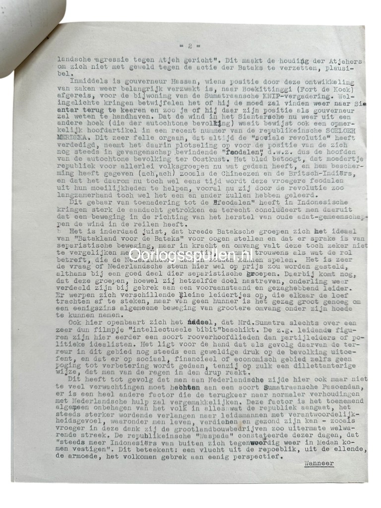 Original 1947 Dutch KNIL top secret intelligence report from the Dutch East Indies - Image 4