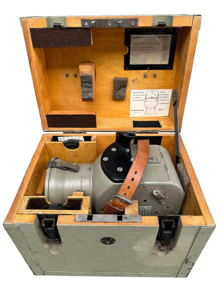 Original WWII German Luftwaffe Handkammer Hk 12.5/7x9 aerial reconnaissance camera in box - Image 4
