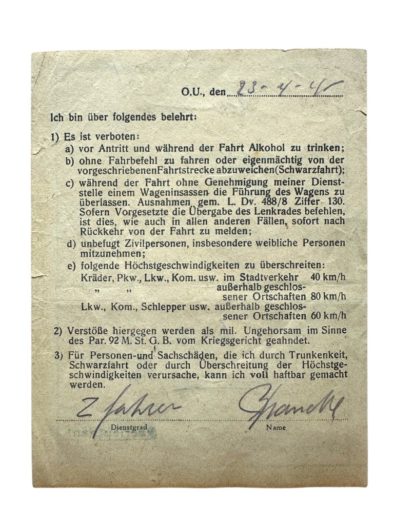 Original WWII German documents Marine-Festungspioniergruppe Wassenaar
