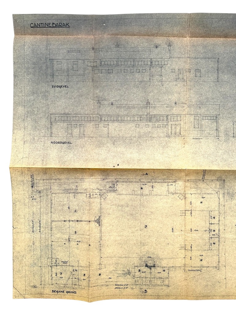 Original 1945-1946 Dutch Army Engineers document set concerning the reconstruction of the Cantinebarak near the Oostbatterij in Den Helder - Image 3