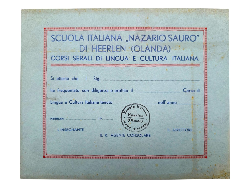 Original 1930s-WWII Italian large estate from the Italian Fascist School 'Nazario Sauro' in Heerlen in Limburg