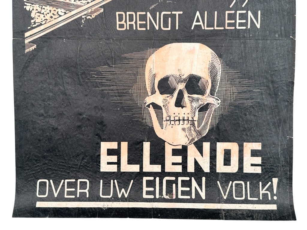 Original WWII Dutch railroad strike 'Spoorwegstaking' poster