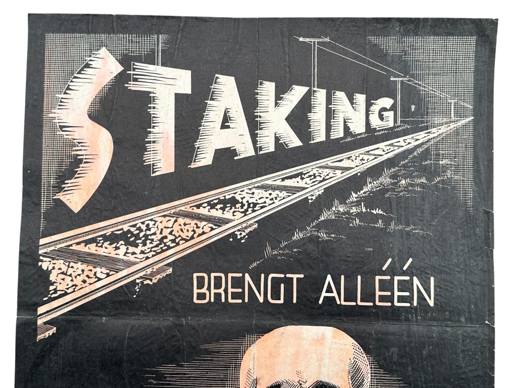 Original WWII Dutch railroad strike 'Spoorwegstaking' poster