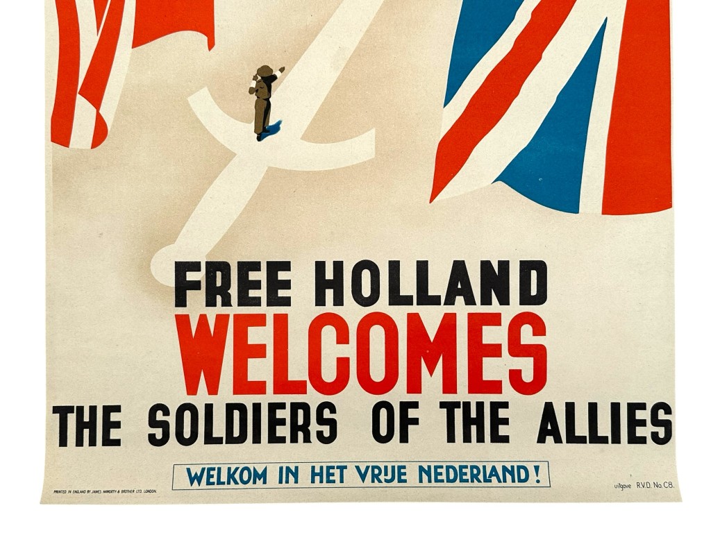 Original WWII Allied poster - Free Holland welcomes the soldiers of the Allies