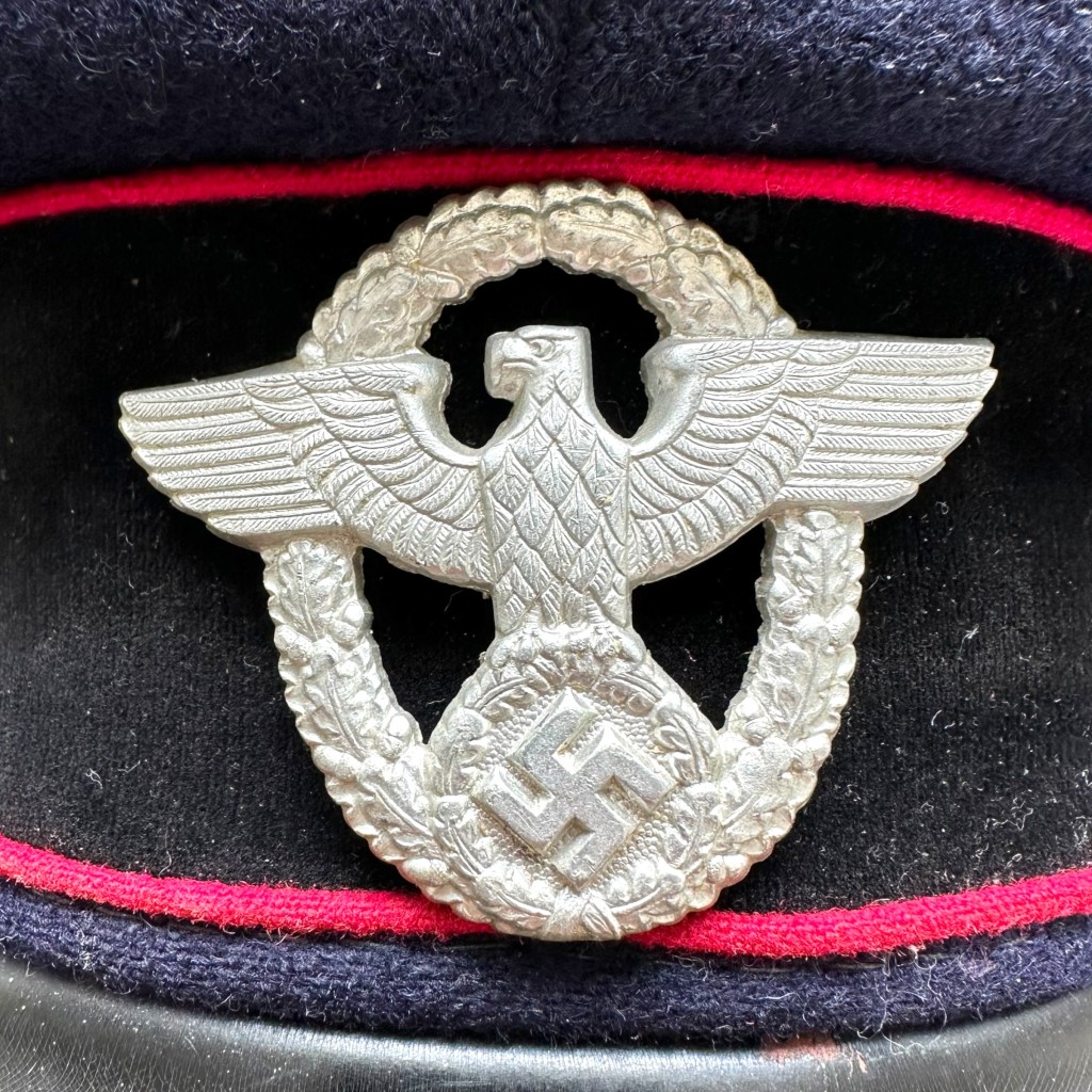Original WWII German Feuerschutzpolizei visor cap - Image 2
