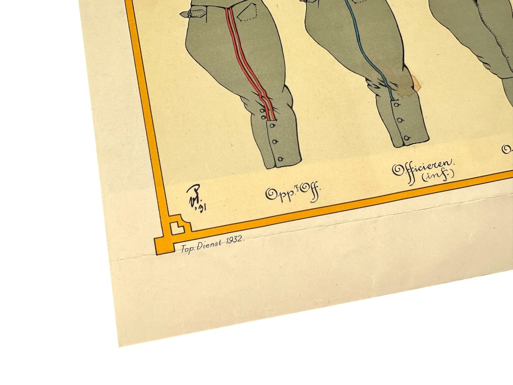Original Pre 1940 Dutch army poster ranks, insignia and headgear - Image 6
