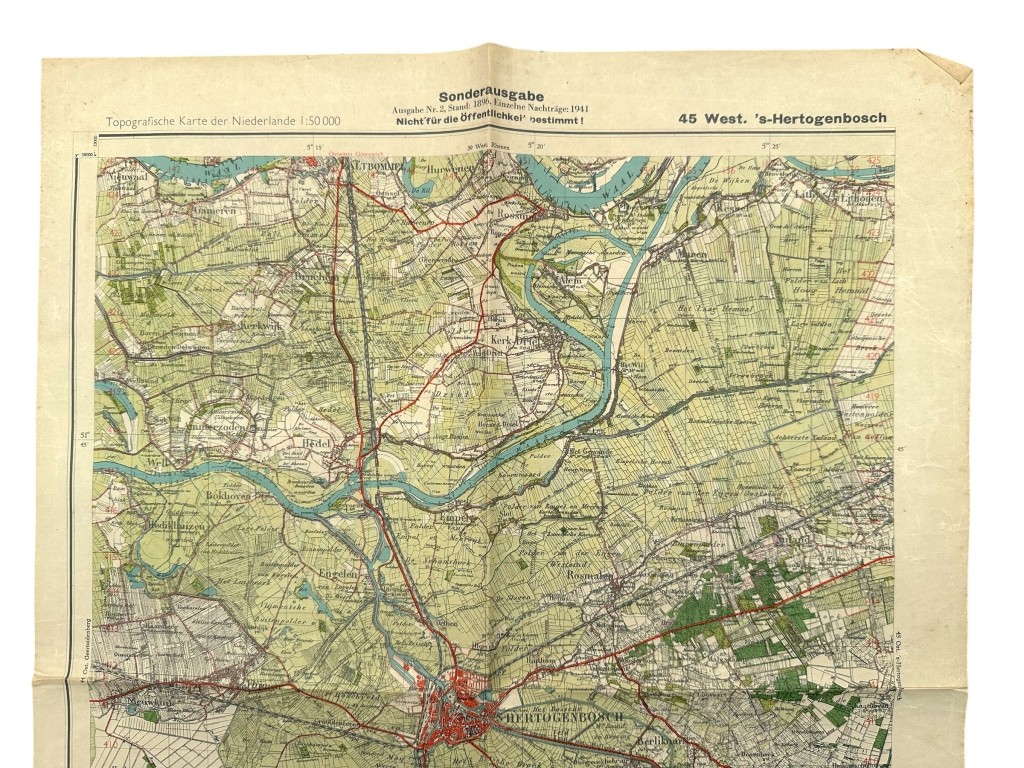 Original WWII German army map of West ’s-Hertogenbosch