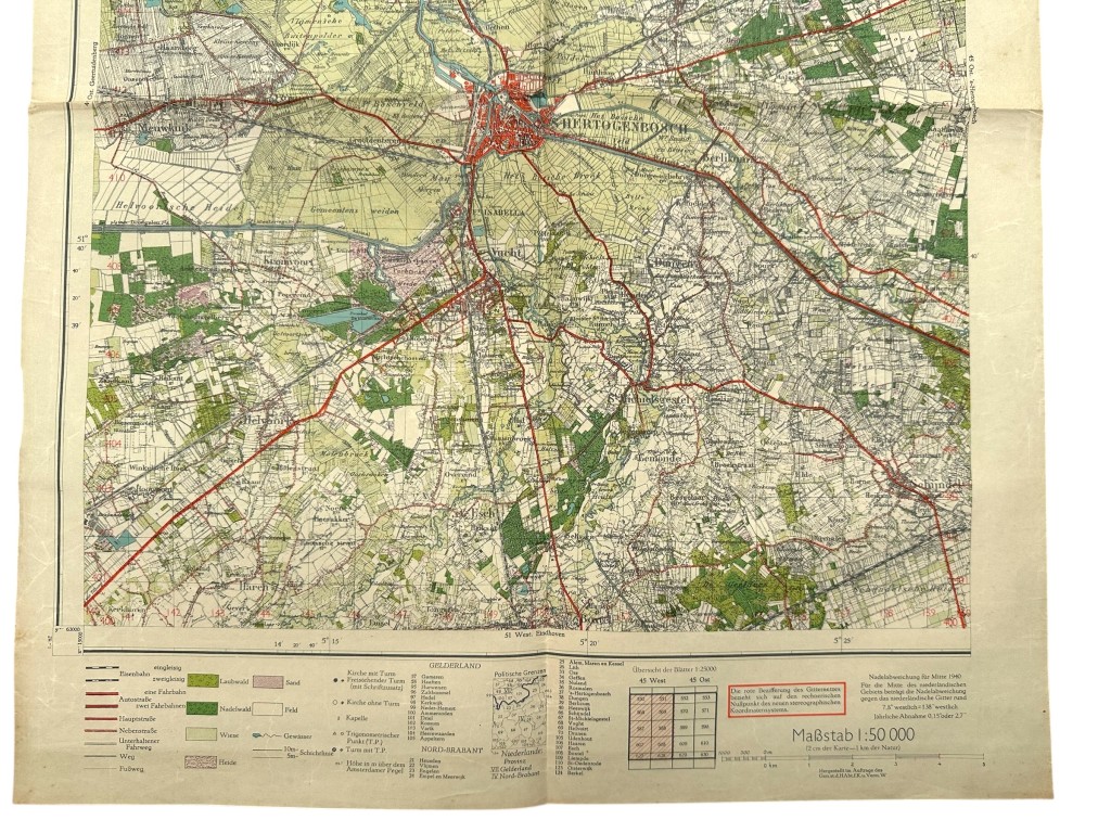 Original WWII German army map of West ’s-Hertogenbosch - Image 3