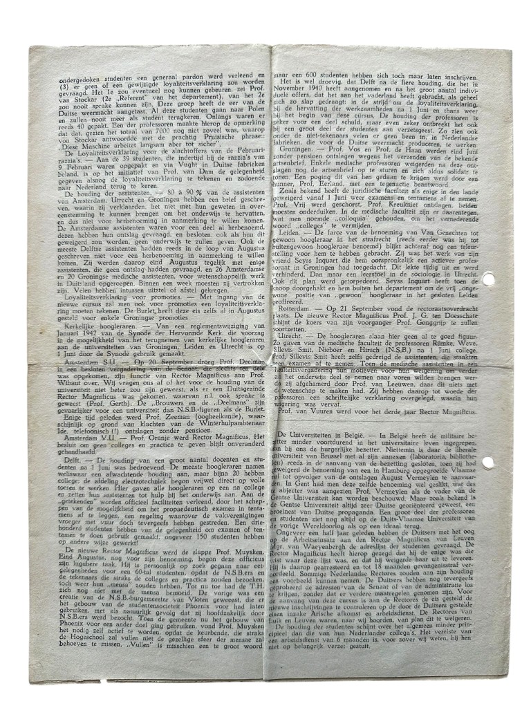 Original WWII Dutch resistance newspaper 'De Geus onder Studenten' Den Haag 1943 - Image 6